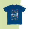 Cotton Feludar Rohoshyo Doodle T-Shirt in blue