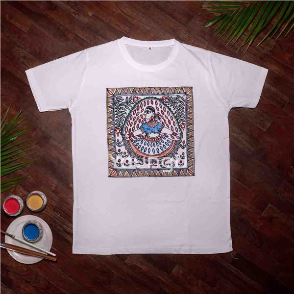 Cotton Handcrafted Madhubani Dancing Girl T-Shirt