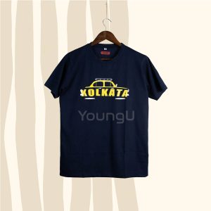 Cotton Kolkata Taxi Graphic T-Shirt