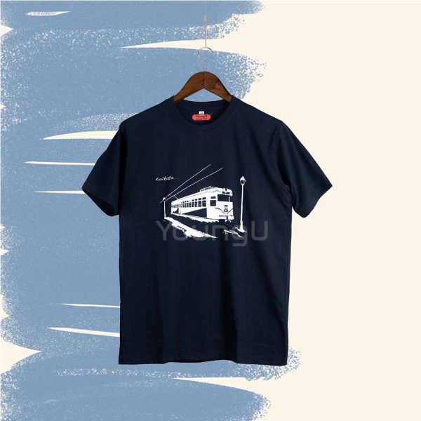 Cotton Kolkata Tram Graphic T-Shirt