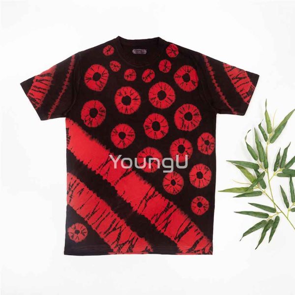 Pure Cotton Fiery Red Forest Tye & Dye T-Shirt