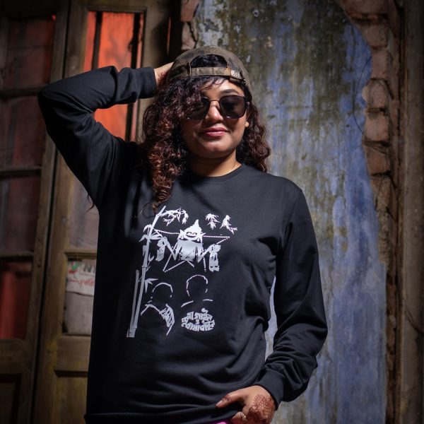 Graphic Printed SweatShirt Bhuter Raja Dilo Bor